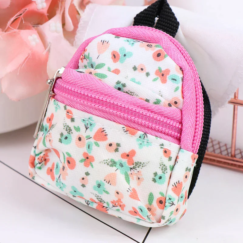 Backpack Schoolbag Dollhouse Dolls Miniature 1:12 Accessories Flower 1:6 High Quality Durable Material Easy to Use