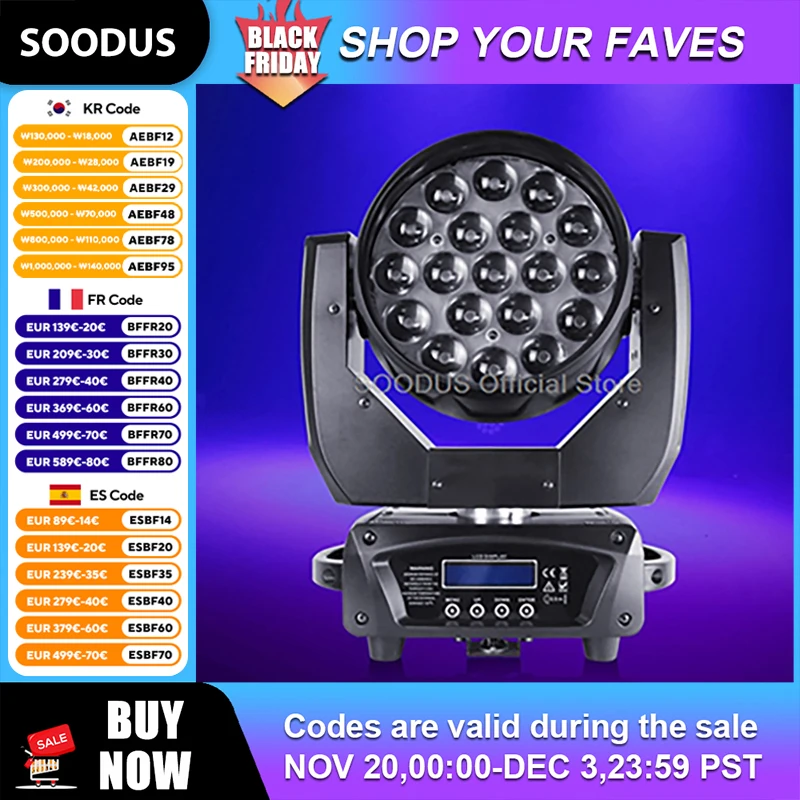 

Светодиодный светильник с подвижной головкой и эффектом масштабирования DMX512, цветные стробоскопы, прожектор с управлением звуком для свадебного шоу, DJ, сцены, КТВ