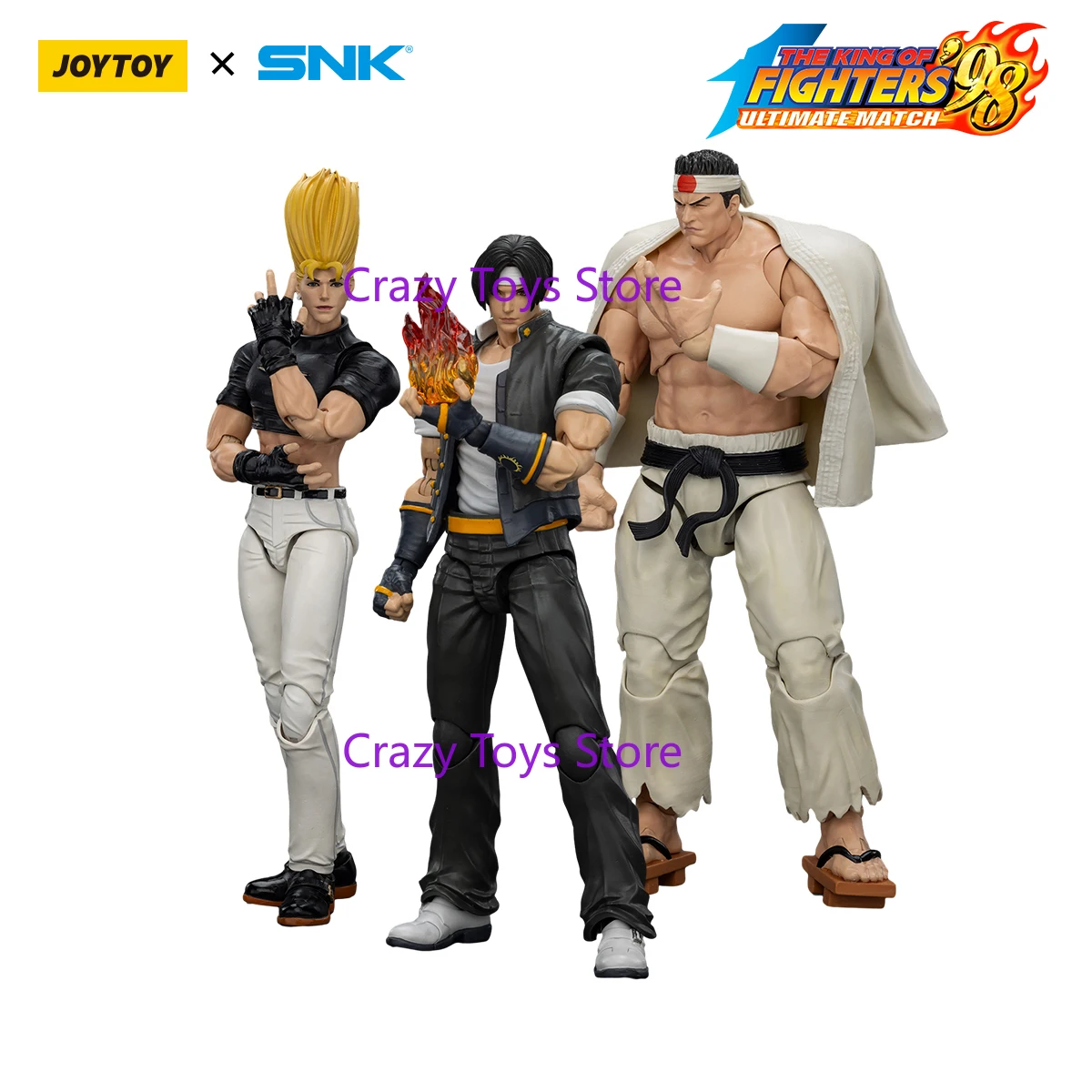 JOYTOY SNK 1/18 Acchion Figuren KOF 98UM Hero Team Kyo Kusanagi & Goro Daimon & Benimaru Nikaido3PCS Model Gift
