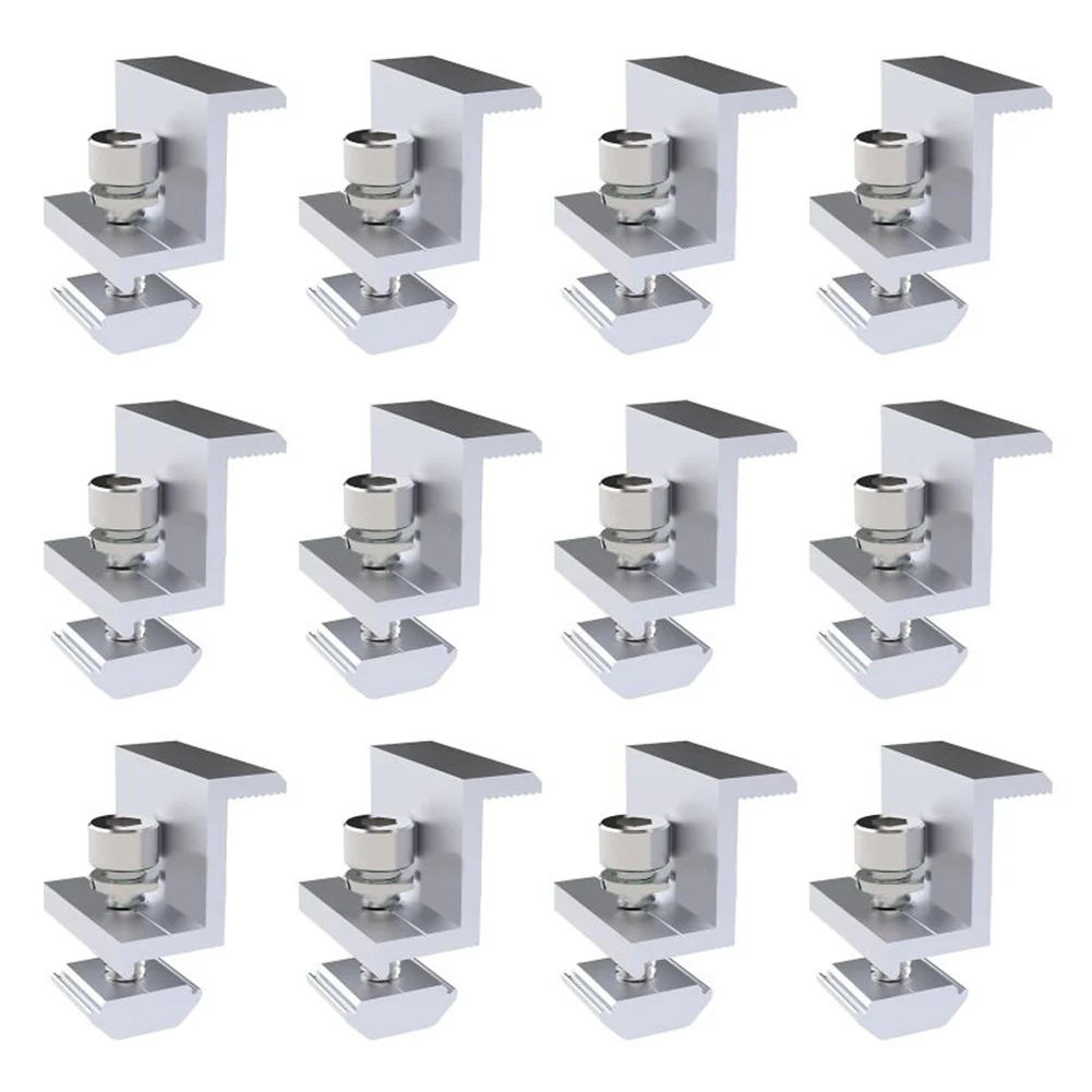 1/4Pcs/12pcs Solar End Clamp 30-35mm Adjustable Solar Panel Bracket Clamp Z Type Wide Photovoltaic Support PV Solar End Clamps