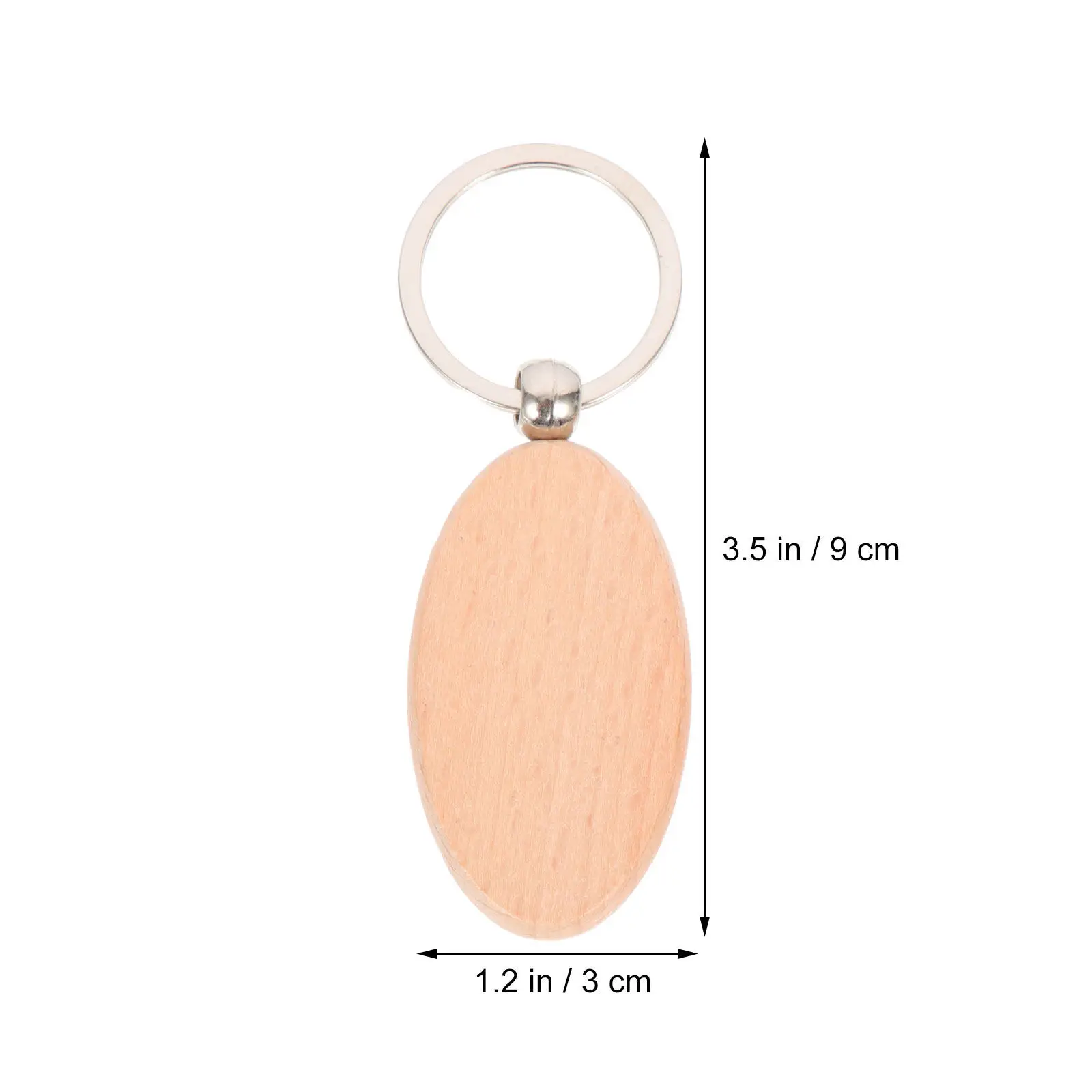 30Pcs Wood Keychain Blanks Beech DIY Blank Key Rings Rustic Craft Supplies Keychain Blanks for Personalized Gifts Handmade