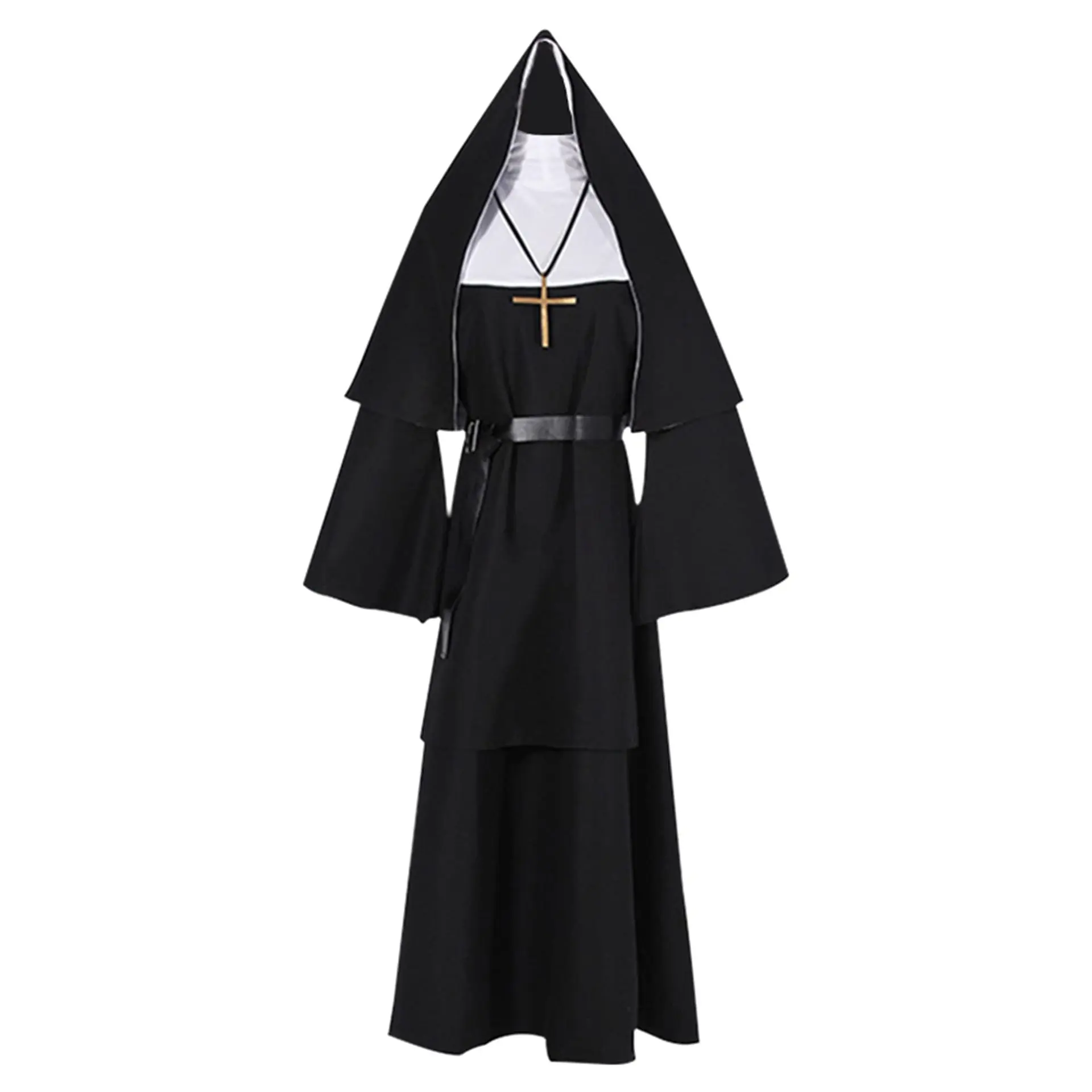 

Fun House manufacturers wholesale spot Halloween TheNun ghost nun cos costume horror nun costume priest performance