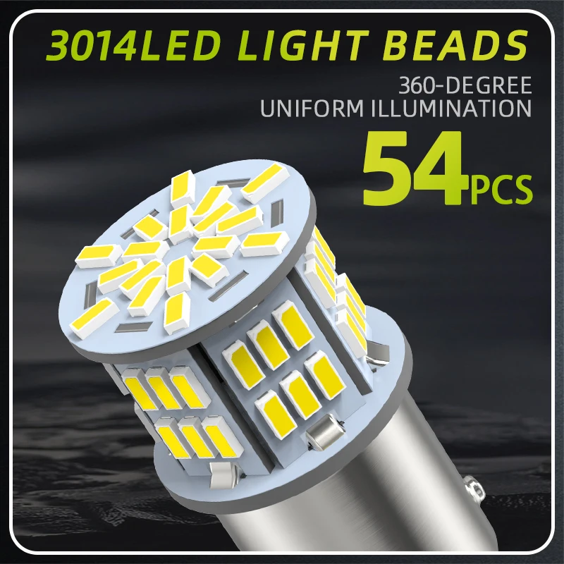 Jiachi 100pcs 1156 BA15S 1157 BAY15D 7443 54 Led 3014 Auto Led Turn Signal Light Brake Tail Rear Bulb Backup Reverse Lamp 12-24V