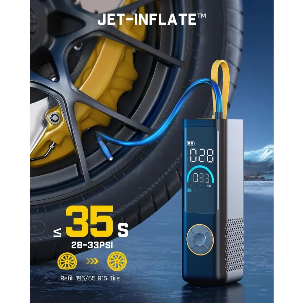 

X9 APEX Portable Air Compressor for Car Tires, 35s Fast Inflation, 150PSI Cordless Tire Inflator with Light and Power Bank