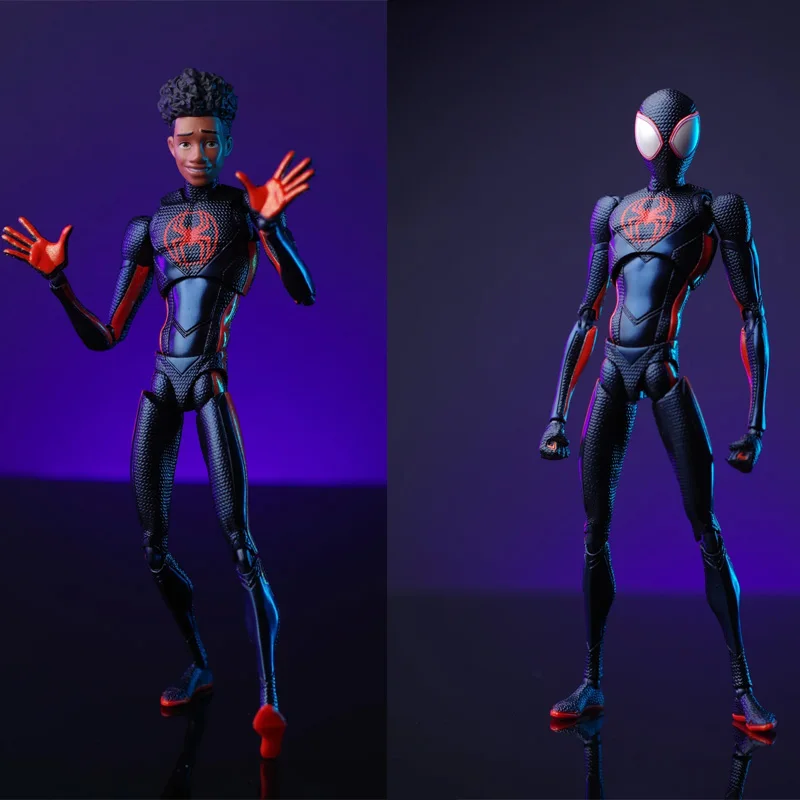 متوفر في المخزون ألعاب Ct سبايدرمان مايلز موراليس SHF الرجل العنكبوت عبر الآية العنكبوت أنيمي عمل الشكل تمثال ألعاب مخصصة