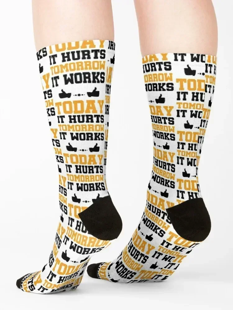 Today It Hurts Tomorrow It Works PT Physical Therapy Socks set anti-slip winter Crossfit Man Socks Women's