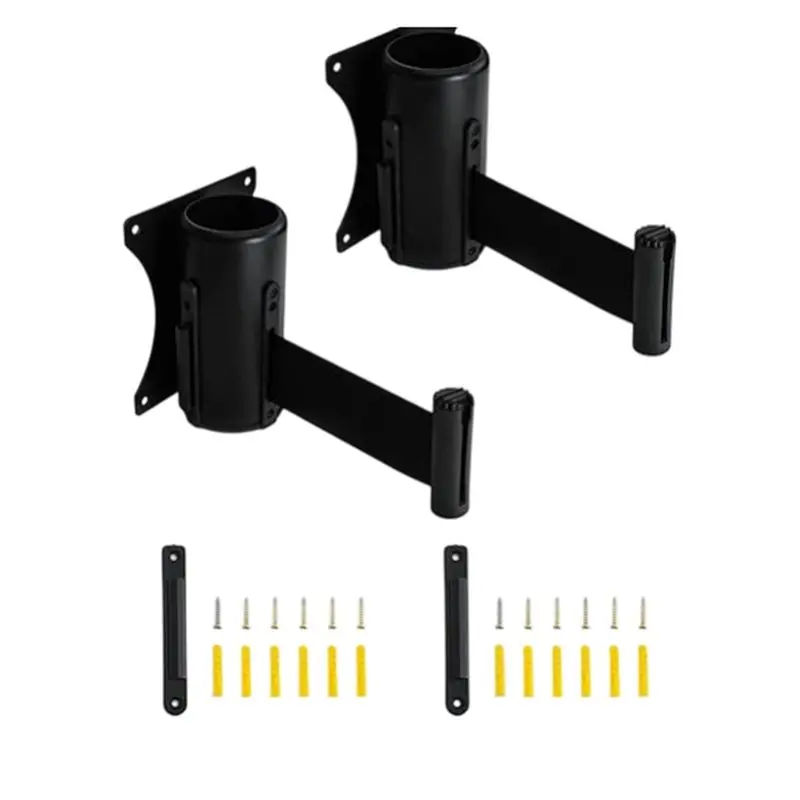 【PHONE ACCESSORY】Wall Mounted Retractable Belt Barrier(2 Pack) With 16.4 Ft Belt, Ideal For Retail Store Crowd Control