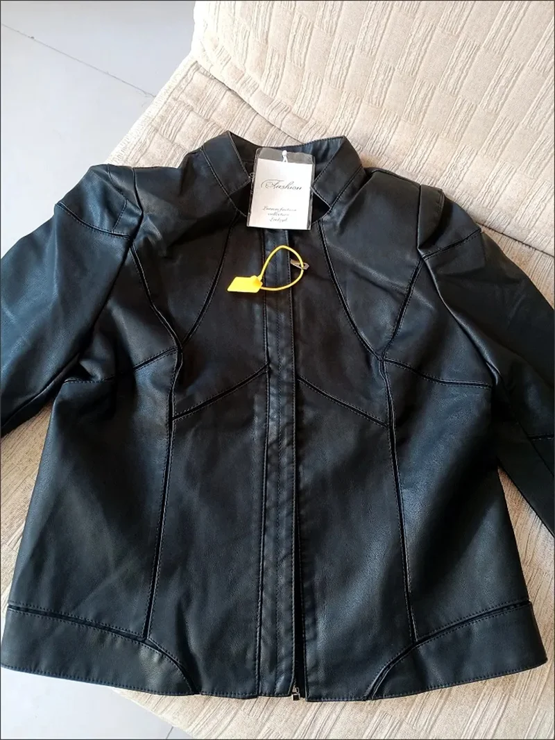 PU Leather Jacket Women's 2027 Spring Autumn New Outwear High Quality Short Slim Coat Korean Stand-UP Collar Overcoat Female Top