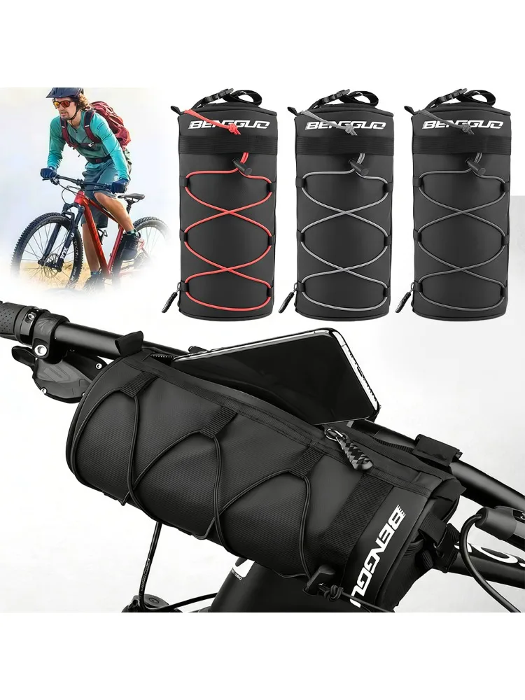 AliExpress NONE Bike Handlebar Bag Waterproof Bicycle Handlebar Roll Bag, Bike Front Pouch, Removable Straps for Road Mountain Cycling Travel