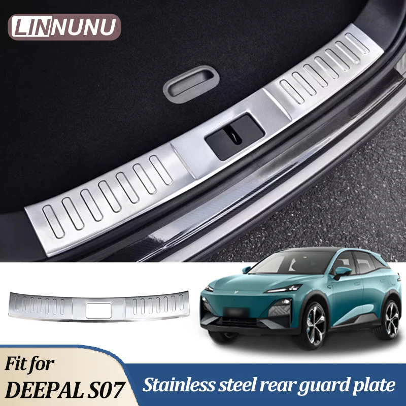 Linnunu Fit for Deepal S07 L07 Sl03 Car Accessories Car Trunk Rear Guard Stainless Steel Rear Guard Protection Strip Rear Guard Bumper Protector Accessories Car Interior Decoration Anti-Scratch Protective Cover