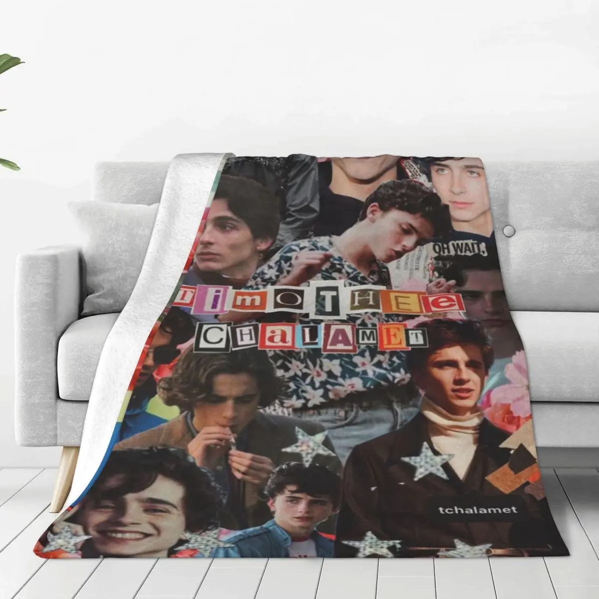 T-Timothee Chalamets Flannel Blankets Quality Soft Warm American and French Actor Throw Blanket Spring Bed Printed Bedspread