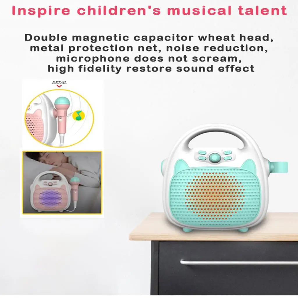 Kids Karaoke Machine with 1 Microphones Rechargeable Toys for ChildrenToddlers Build in LED  indoor and outdoor