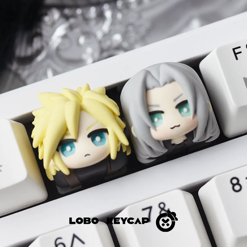 Final Fantasy Vii Keycap Cloud Strife Sophiroth Cartoon Keycap Game Characters Resin Mechanical Keyboard Single Anime Keycap Esc