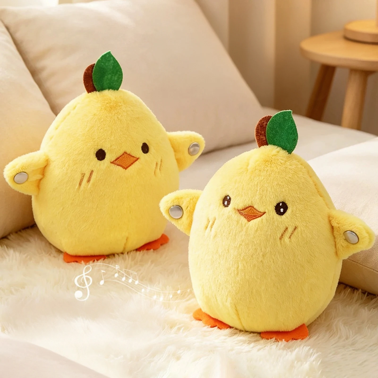 Creative Animal Induction Metronome Cute Sensory Chicken Plush Toy Interactive Playing Joint Sound Squeaky Stuffed Doll
