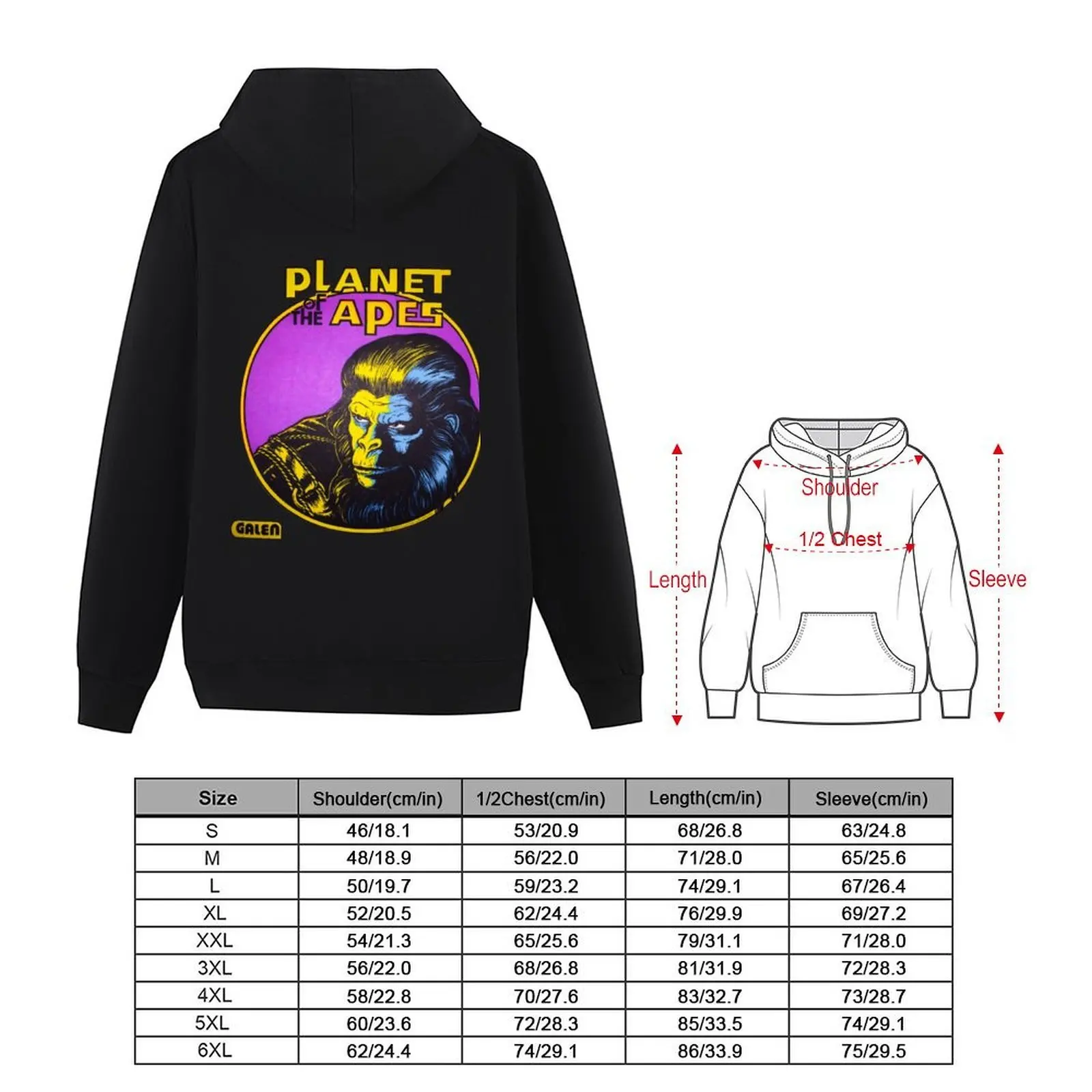 Planet of the Apes - Galen Hoodie يرتدي الرجال ملابس الشتاء الملابس للرجال أزياء الرجال هوديي المتضخم