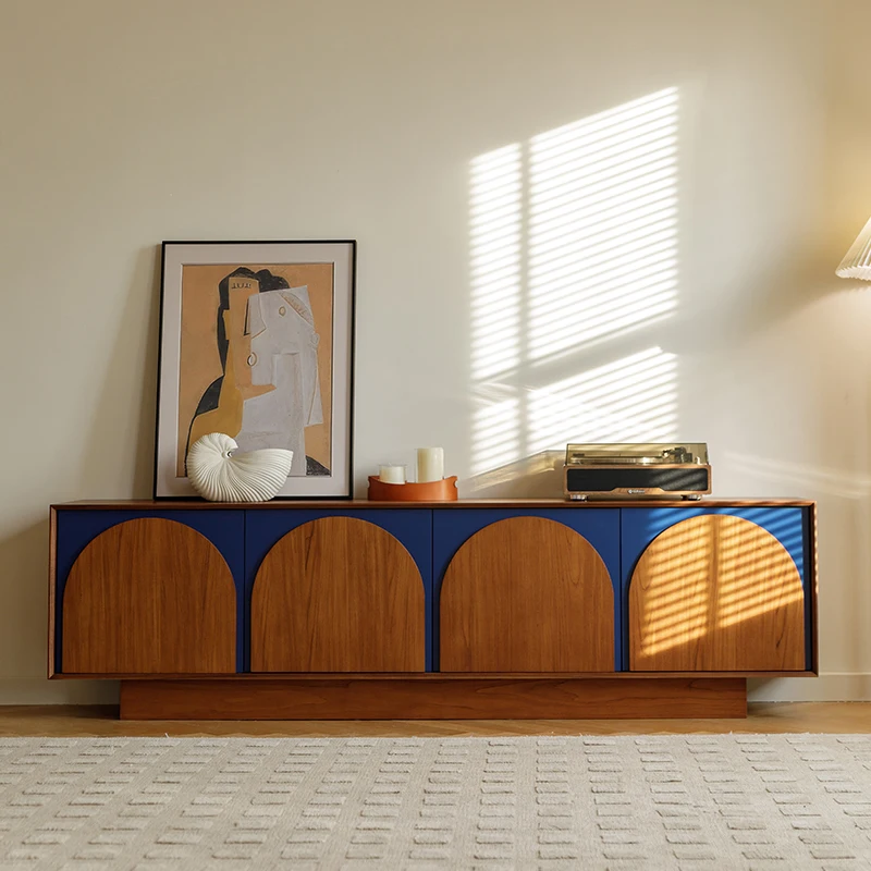 

Style retro TV cabinet; high-end floor cabinet in ash wood living room