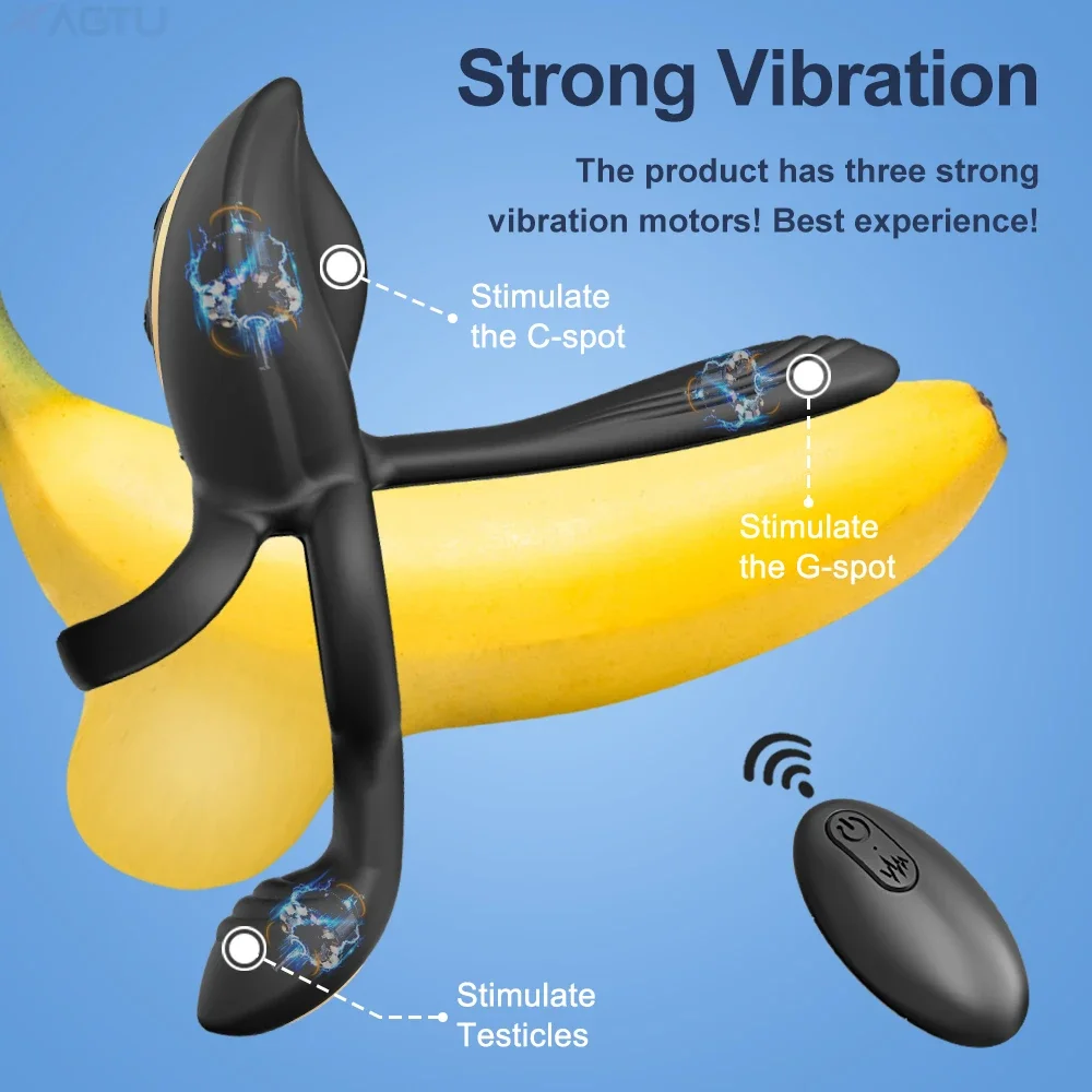 Male Cock Ring Vibrating for Men Ejaculation Delay Erectile Penis Ring G-Spot Clitoris Anal Stimulator Adult Sex Toy for Couples