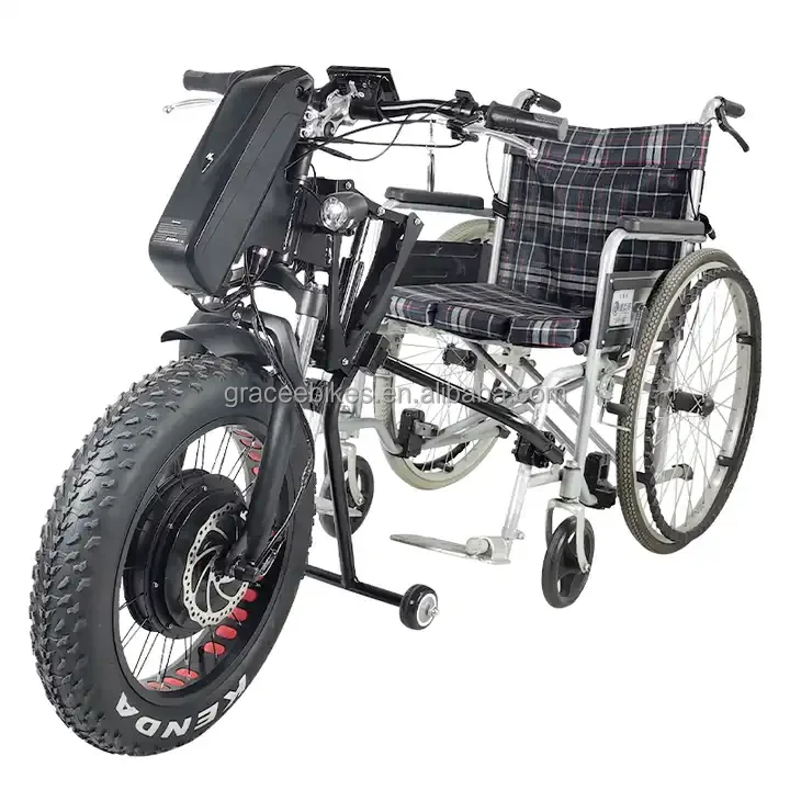 48V 1200W 13Ah Electric Handcycle Wheelchair Attachment With Steel Frame