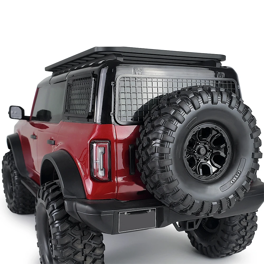 AXSPEED Window Mesh Engine Cover Sheet Luggage Net Air Intake Grille for TRX4 Bronco 1/10 RC Car Simulated Decoration Parts