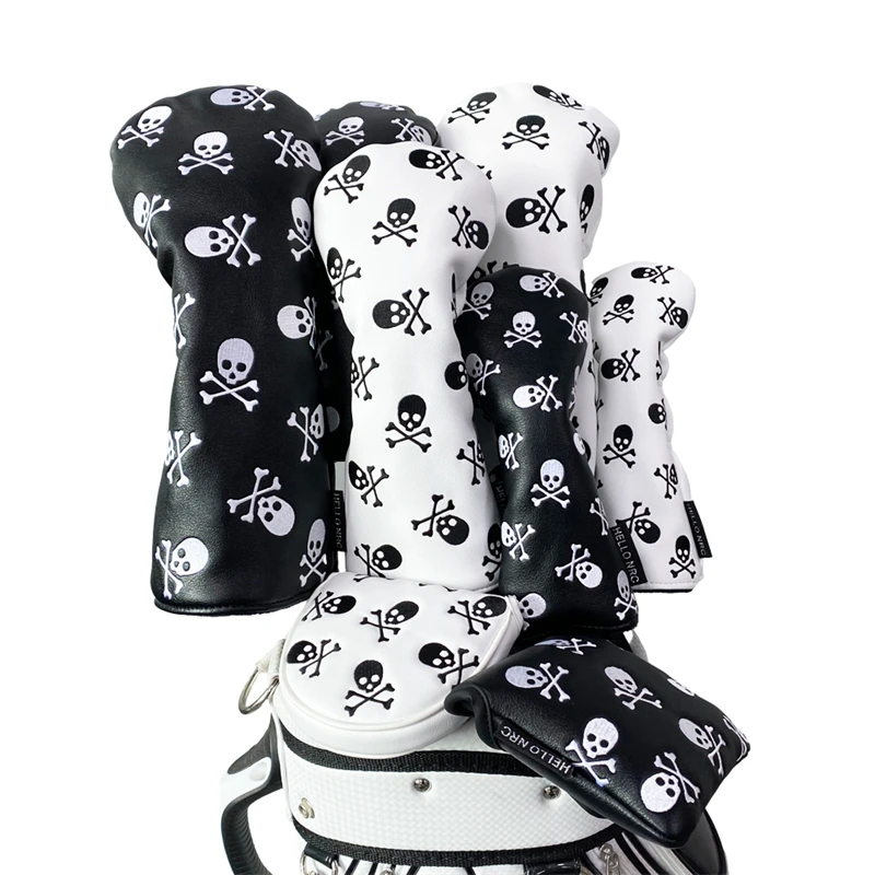 Golf Club Cover for #1 #3 #5 Wood Headcovers Driver Fairway UT Woods Head and Putter  Headcover PU Leather