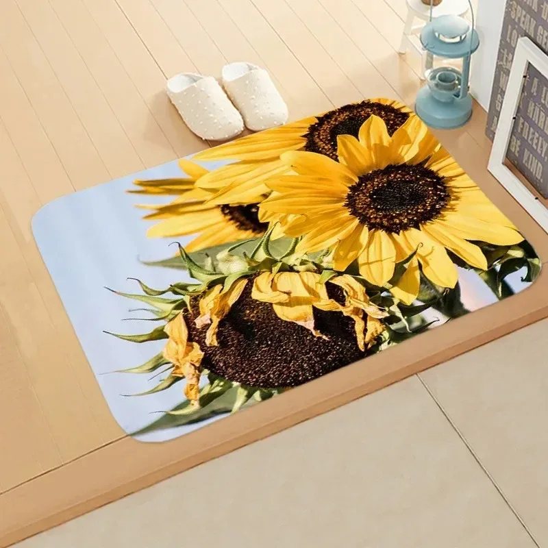 Sonnenblume Eingang Willkommen Fußmatte Blumen Schlafzimmer Nachttisch Dekor Teppich rutschfeste Badezimmer Toilette saugfähige Fußmatte