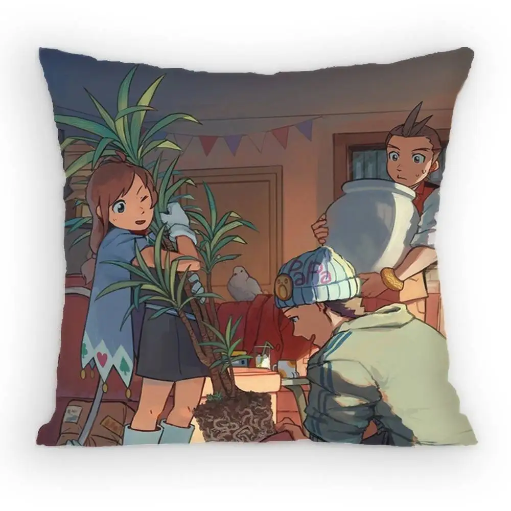 Ace Attorney Apollo Justice Pillow Case Sofa Living Room Bedroom Headboard Backrest Cushion Square Cushion Nap Time