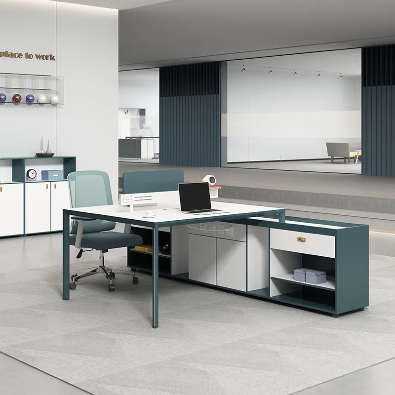 Finance Office Staff Desk and Chair Combination Company 4 people 6 double desks Sub-office staff table