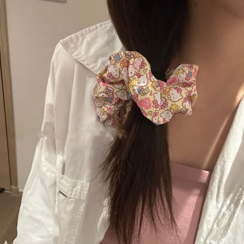 Sanrio Hello Kitty Hair Rope Cute Anime Cartoon KT Cat Girls Hair Band Rubber Band Fashion Hair Accessories Holiday Gifts