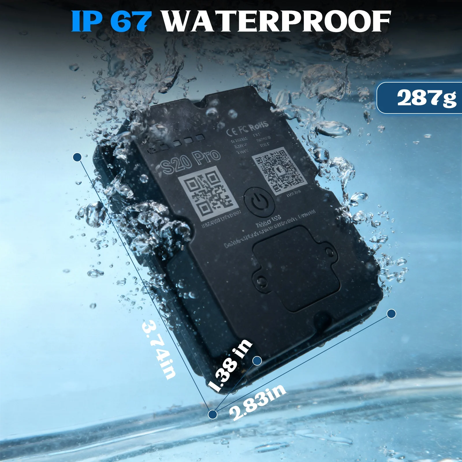 4G Vehicle GPS Tracker Real-Time Tracking Long Standby Battery Strong Magnetic Mount Waterproof Multiple Alarm Functions