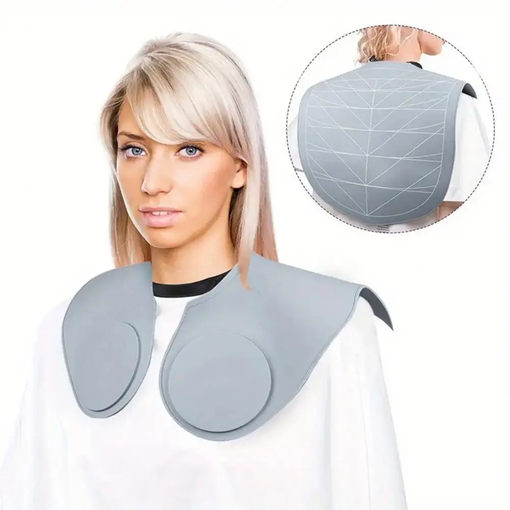 Easy to Clean Hair Dye Cape Silicone Hair Dye Collar with Guidelines Waterproof Barber Hair Cutting Cape Weighted Neck for Salon