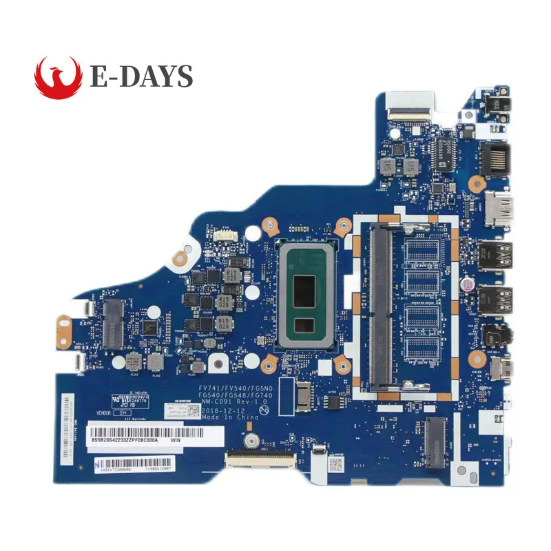 For Lenovo IdeaPad V340-17IWL Laptop Motherboard NM-C091 Main Board with I5-8265U CPU 0G RAM 100% WORK