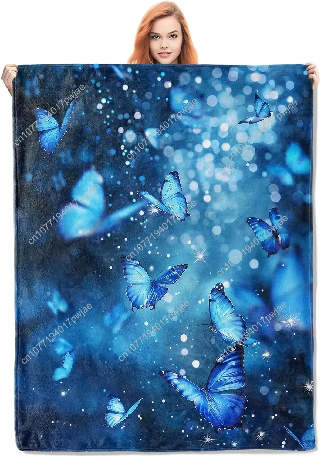 

Blue Butterfly Dreams Blanket Gifts for Women, Butterfly Flannel Blanket, Soft Warm Lightweight Throw Blankets Custom blankets