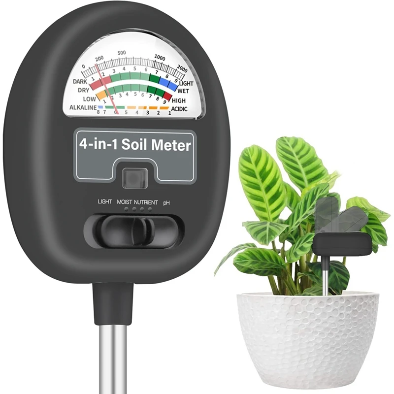 Hot Sale 4-In-1 Soil Moisture Meter Soil PH Meter Soil Water Meter Soil Tester For Moisture For Garden/Farm/Plants
