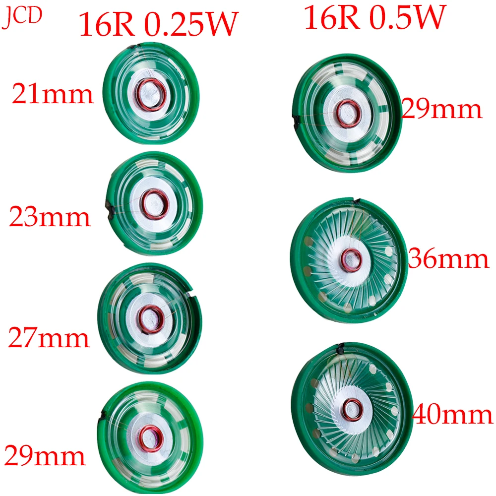 2 Stück 16 Ohm 0,25 W 0,5 W 16 Ohm externe magnetische Türklingel Spielzeuglautsprecher 16R Durchmesser 21 mm 23 mm 27 mm 29 mm 36 mm 40 mm