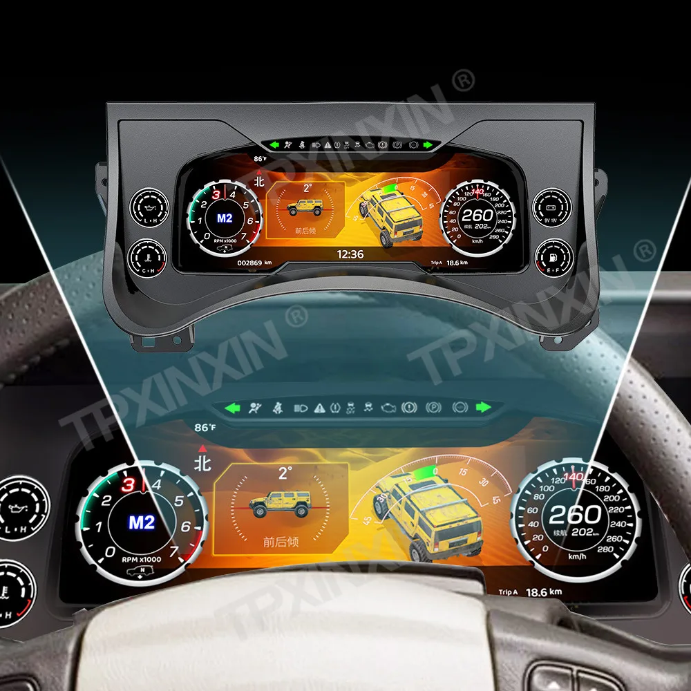 For Hummer H2 2003-2009 Digital Cluster Car Auto Dashboard Instrument Panel Speedometer Odometer Virtual Cockpit Meter Screen