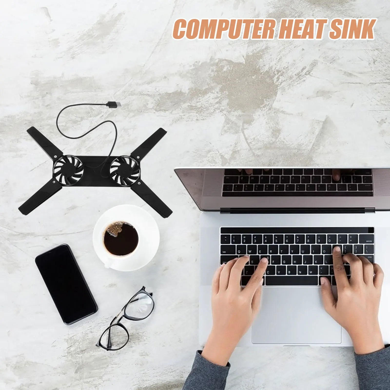 

Laptop Fan Stand Gaming Desktop Notebook Cooling Pad Usb Fan Ventilated Riser Anti Slip Feet Durable Plastic Bracket Laptop