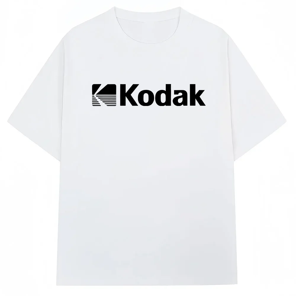 

Kodak Summer Brand Trendy Letter Print 100% Pure Cotton Men T-shirt Daily Street Casual Sweat-absorbing Breathable Short Sleeve