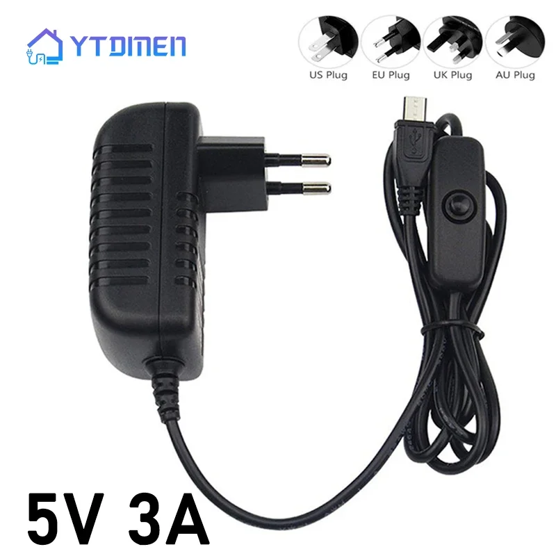 DC 5V 3A Type-C Power Supply AC 100-240V Off/on Witch Button Power Adapter Charger Type-C USB Port 5 V Volt for Banana Pi BPI M5