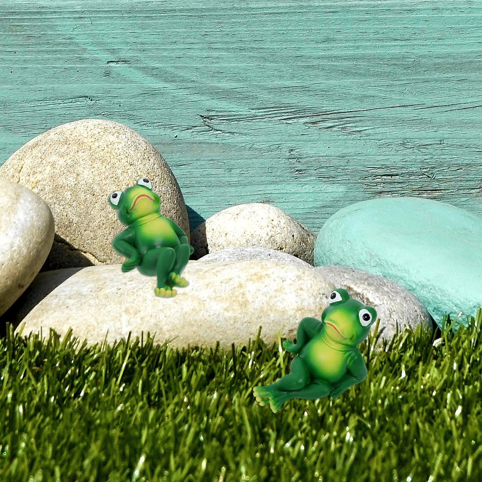 

Garden Frog Statue Resin Sculpture for Outdoor Indoor Figurine Decor Flower Pots Balconies Desks Garden Decor Outdoor Statues