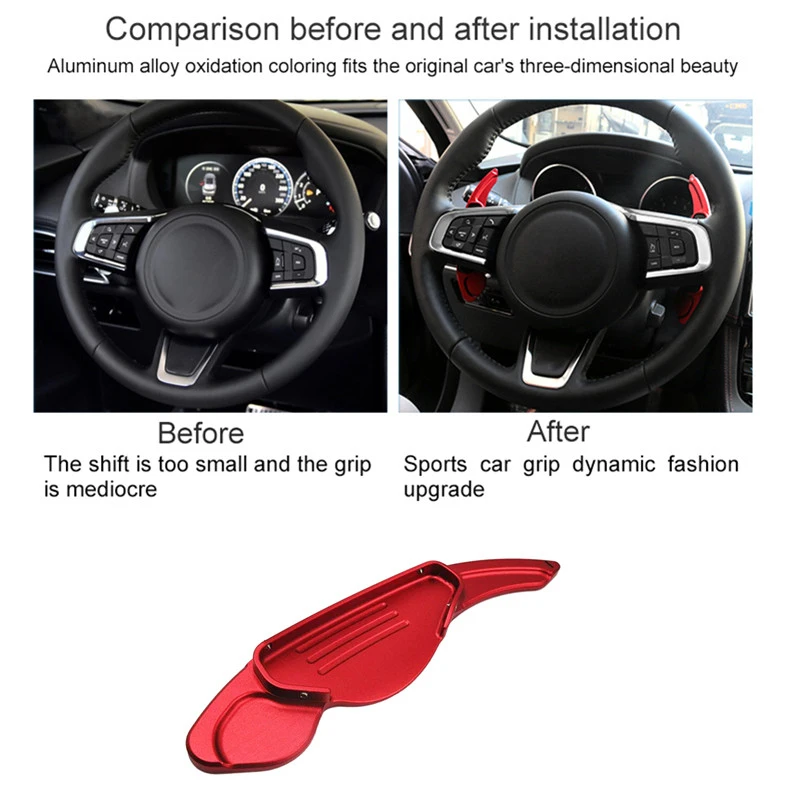 2Pcs Car Steering Wheel Paddle Shift Extend Extension Shifter Aluminum For Land Range Rover Evoque Discovery Sport Jaguar XF XE