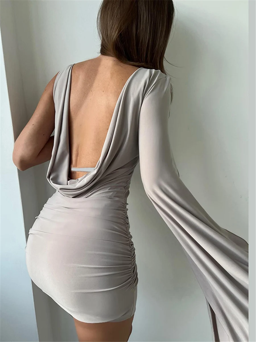 WEIRD PUSS Sexy Bal Bodycon Dr vrouwen Geplooide Afslanken Hot Girl Butt Die Rok Strakke Pasvorm Polyester Stof