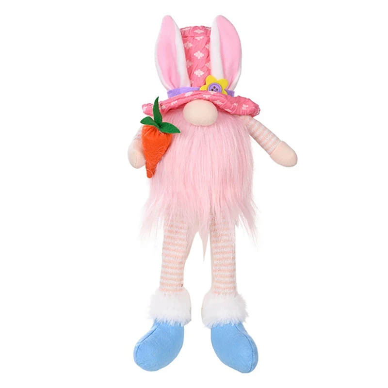 Long Legs Easter Rudolf Gnome Elf Bunny LED Light Luminous  Faceless Doll Gift Kids DIY Happy Easter Party Decor