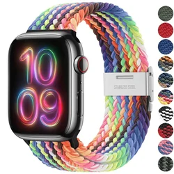 Nylon Braided Solo Loop Strap for Apple Watch Ultra Band 49mm 45mm 44mm 40mm 42mm Bracelet for IWatch Series 7 6 SE 5 4 3 41 38