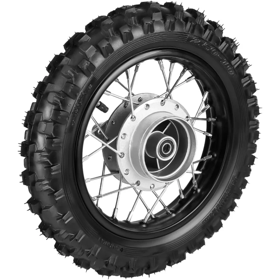 

10 ободов заднего колеса в сборе с внутренней трубкой и подшипником 12 мм для внедорожных грязевых велосипедов, совместимых с 50cc 70cc 90cc 110c