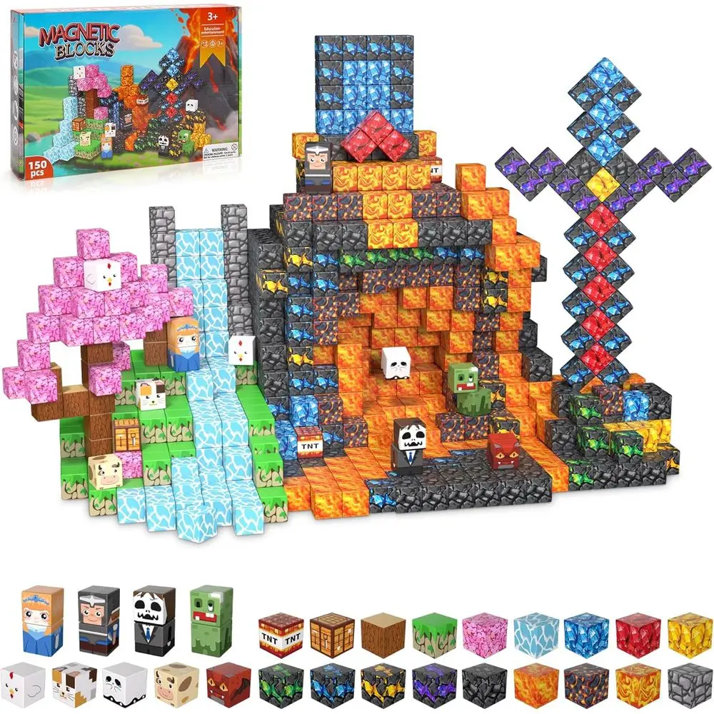 STEM Learning Bloques de construcción magnéticos, juguetes antiestrés para niños, cubos sensoriales para niños pequeños, cubos apilables para regalos de Navidad