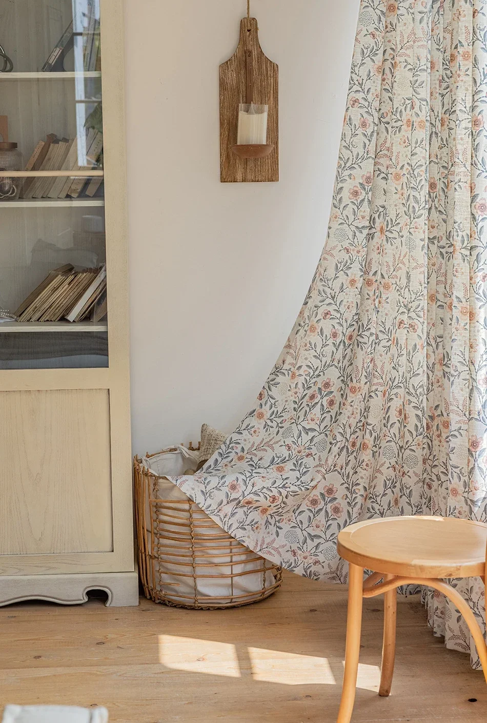 

American Pastoral Style Small Floral Cotton Linen Print Beige Curtains Customized For Bedroom Living Room Balcony Bay Window