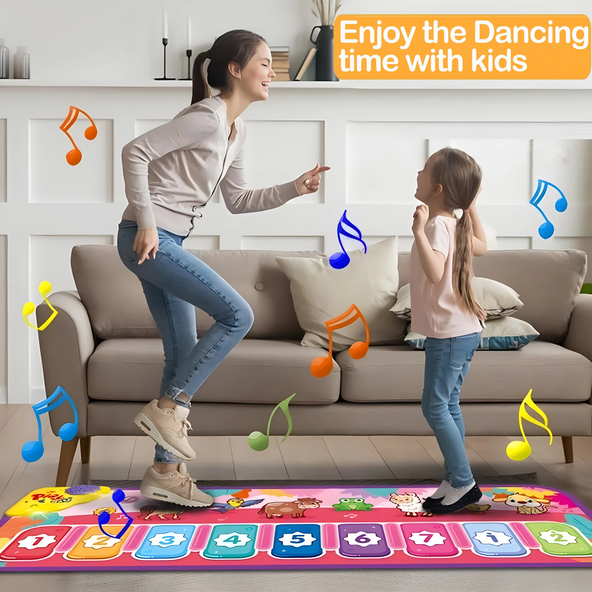 25 Music Sounds Child Floor Piano Keyboard Mat Animal Blanket Touch Dance Floor Playmat Education Baby Musical Mats Carpet Toys