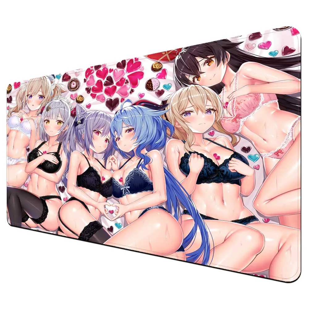 Anime Gamer Girl 900x400 Desk Mat Mouse Pad Large Carpet Office Carpet Pink Desk Gaming Mouse Mat Xxl Computer Kawaii Decor