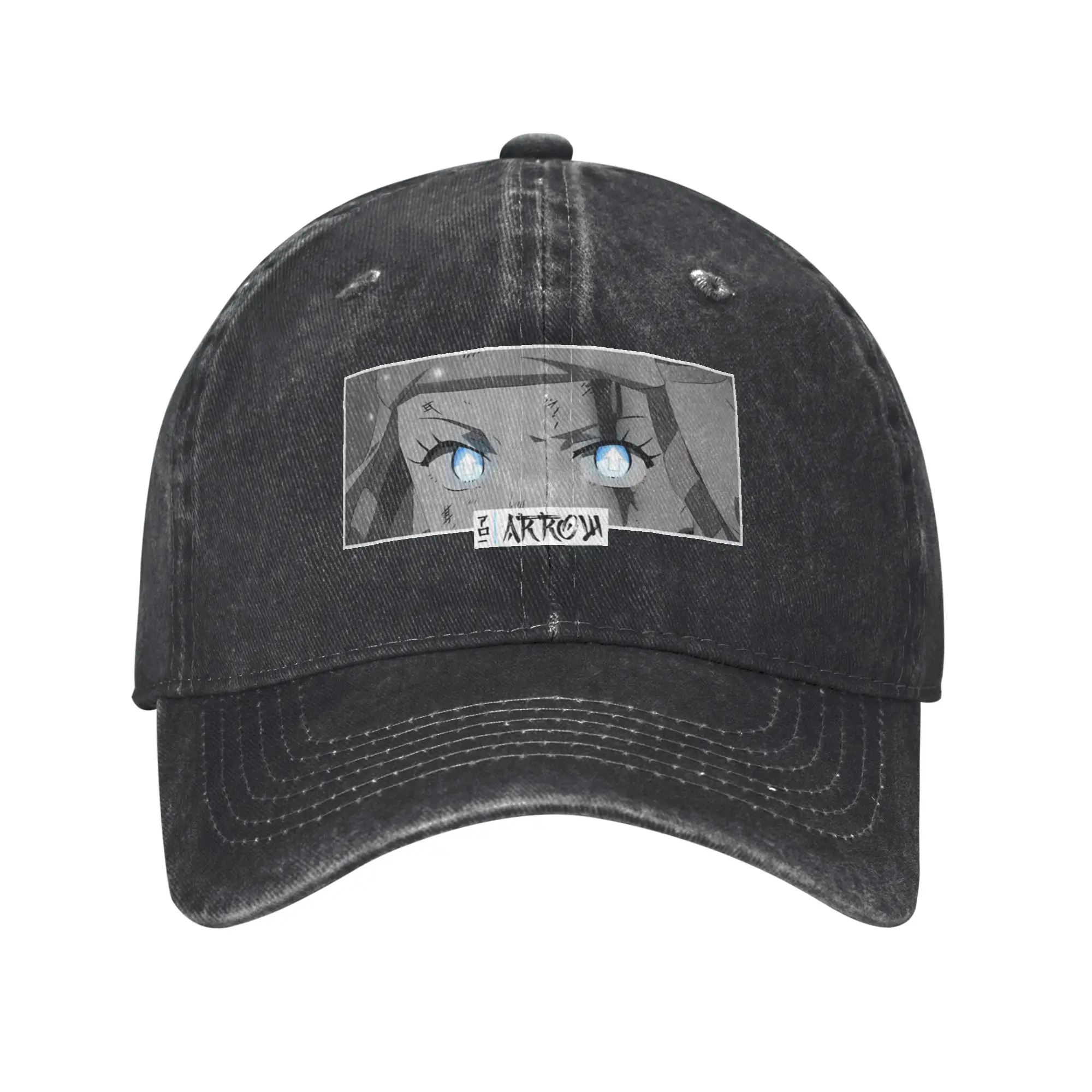 Arrow Anime Eyes Monochrome Japanese Cozy Manga Fashion Baseball Cap Trendy Hat  Overnight Trip Hat