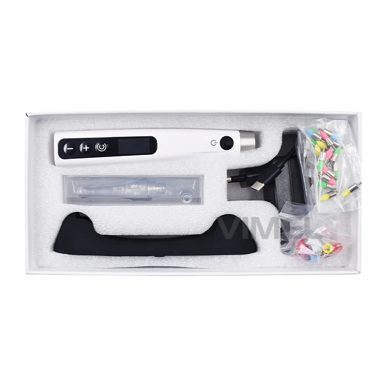 Cordless Dental Prophy Motor with 4 Type Prophy Brushes 4:1 Contra Angle Dental Electric Polishing Machine